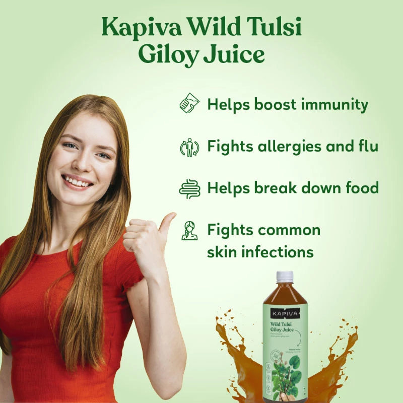 Kapiva Ayurveda Wild Tulsi Giloy Juice (Natural Juice for Building Immunity) - Image 8