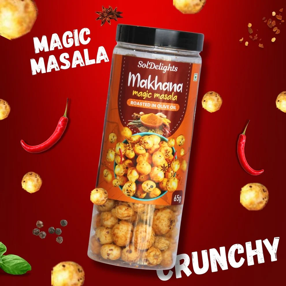 Makhana Magic Masala  Roasted In Olive Oil  Makhana Magic Masala  Roasted In Olive Oil -Pack Size-65g