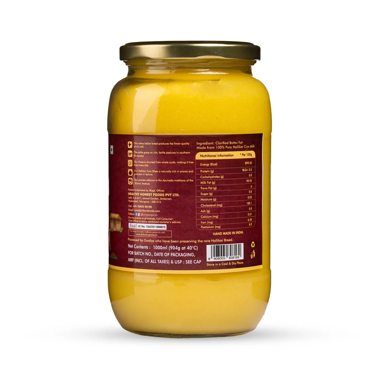 Jivika Naturals Mysore A2 Hallikar Cow Ghee - Natural, Rich In Aroma, Trans-Fat Free - Image 2