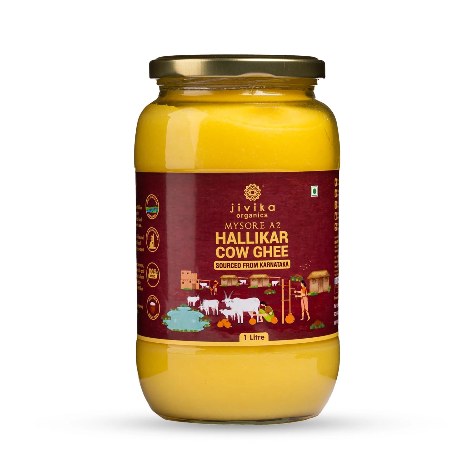 Jivika Naturals Mysore A2 Hallikar Cow Ghee Natural, Rich In Aroma, Trans Fat Free