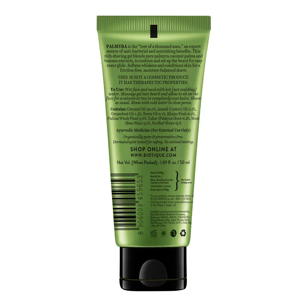 Biotique Bio Palmyra Expert Shave Gel - Image 2