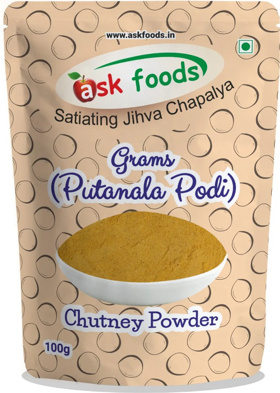 Ask Foods Grams Chutney Powder - Fried Grams, Spices, Chilies 100 gm