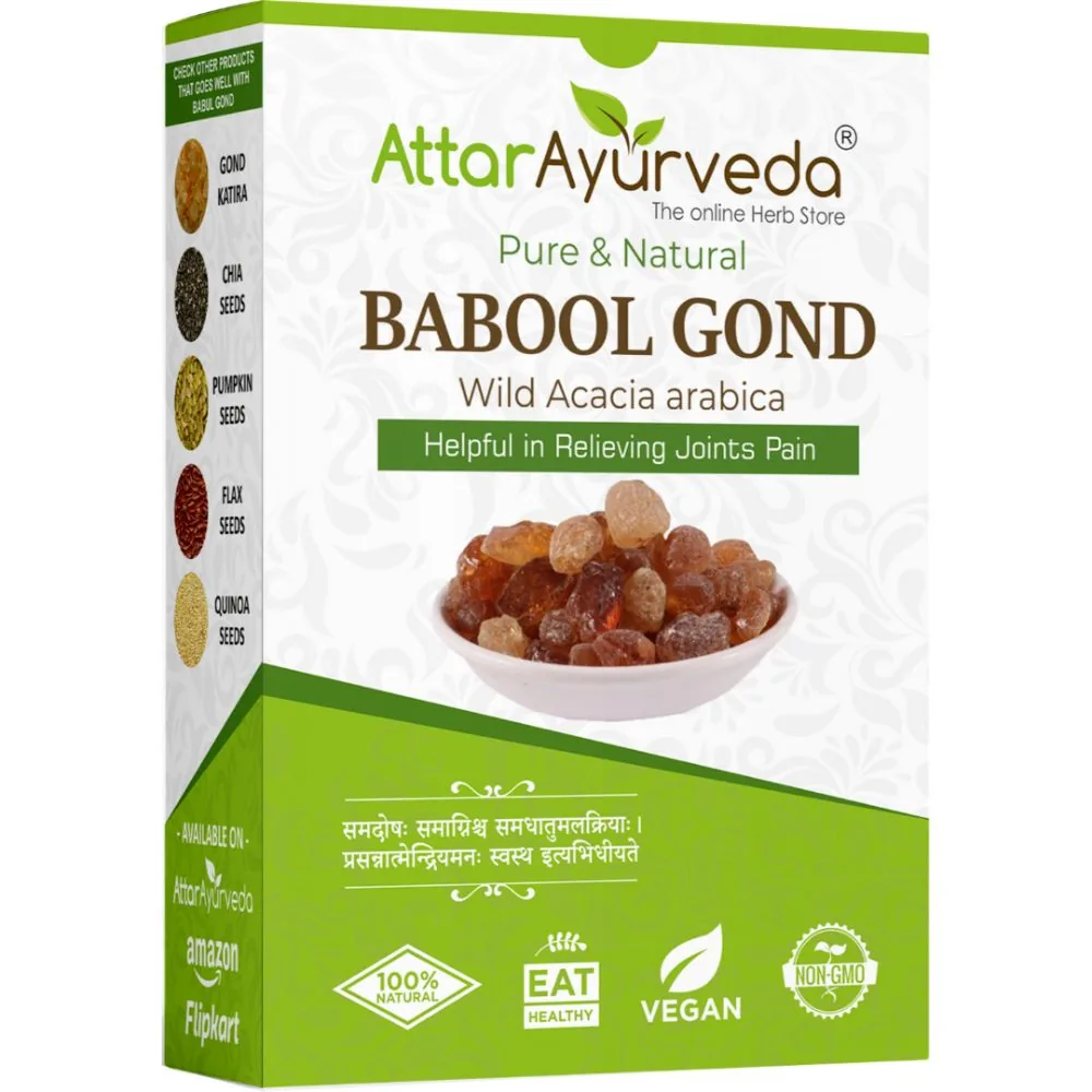 Attar Ayurveda Babool Gond | Natural Edible Gum | Pure Acacia Arabica Resin for Joint Health and Traditional Ladoos