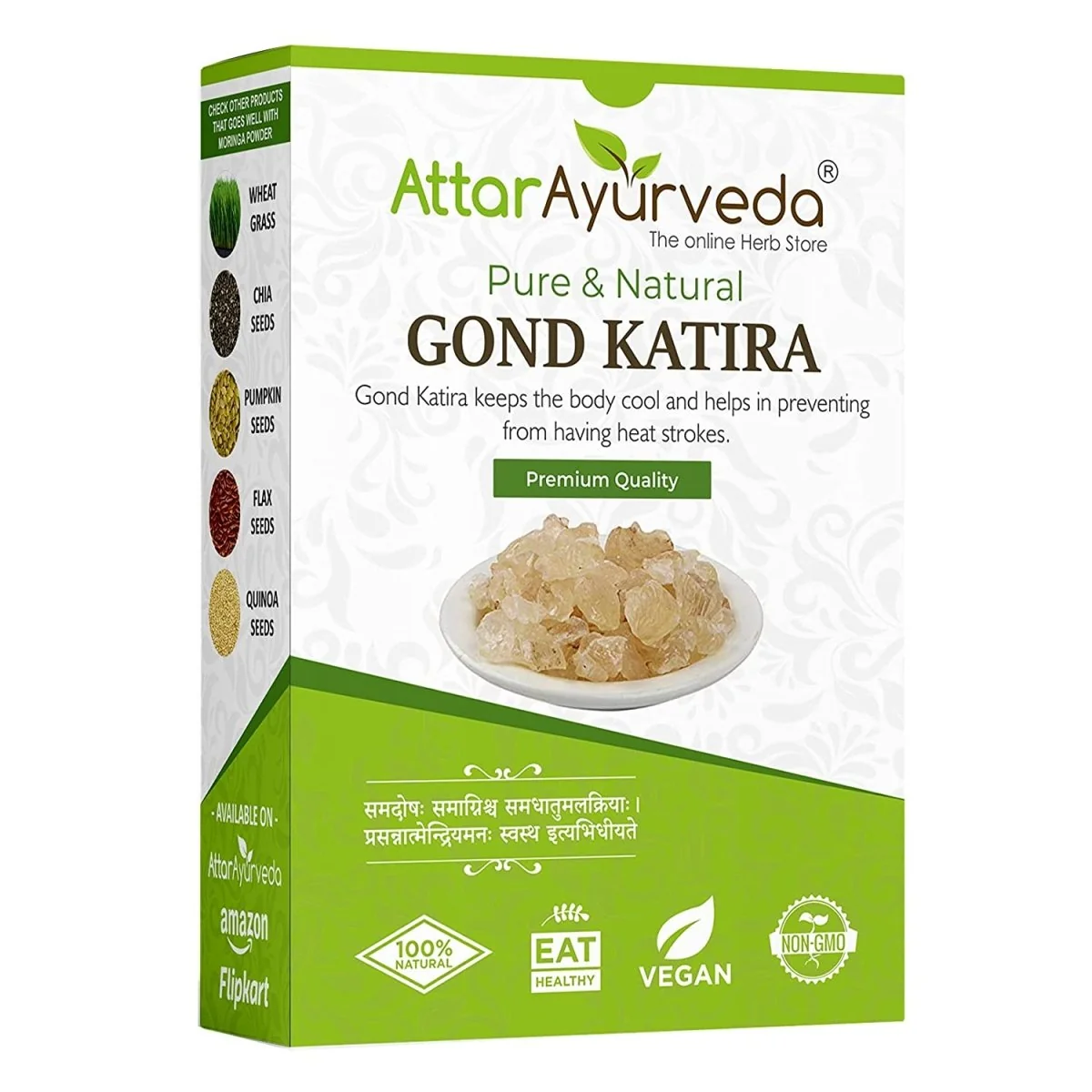 Attar Ayurveda Gond Katira | Pure Tragacanth Edible Gum | Natural Cooling Herb