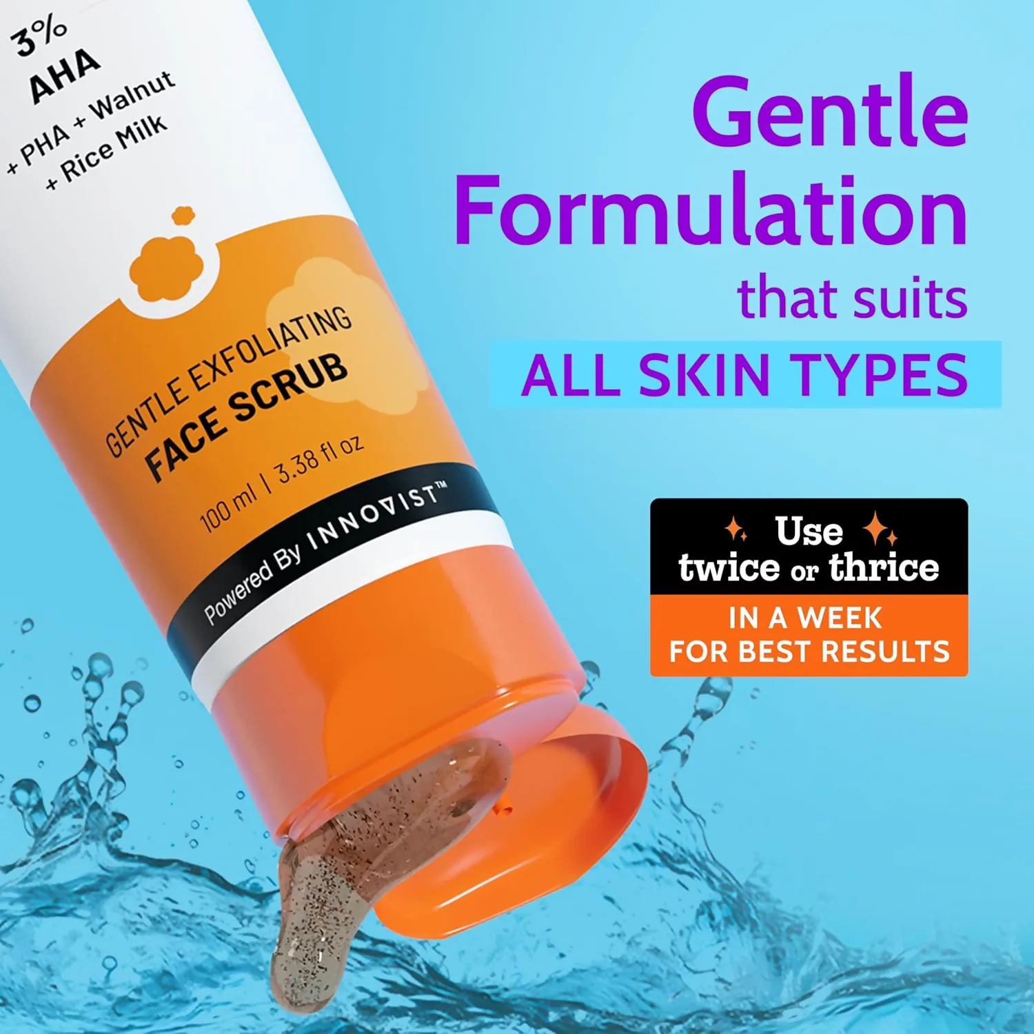 Chemist At Play Gentle Exfoliating Face Scrub With Mandelic Acid & Walnuts | Dual-Action Exfoliator | Smooth & Radiant Skin 100 ml