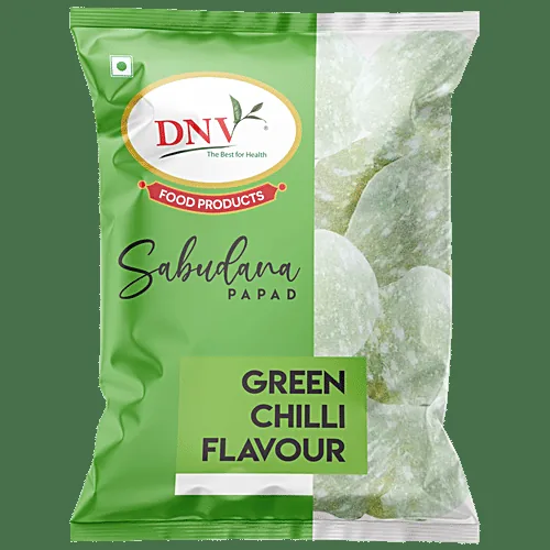 Dnv Green Chilly Sabudana Papad Dnv Green Chilly Sabudana Papad--70 gm