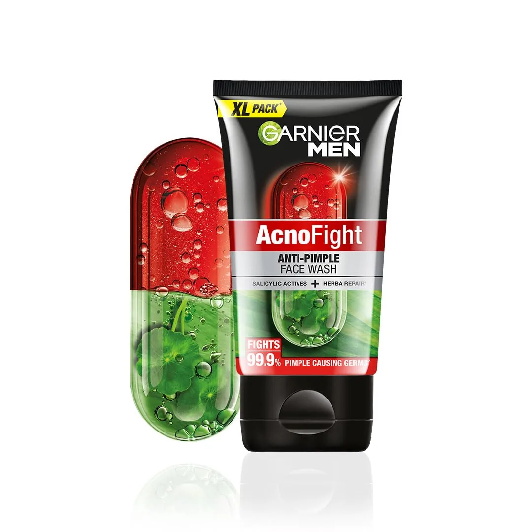 Garnier Men Acno Fight 6-in-1 Anti-Pimple Face Wash | Men's Skincare | Oil Control & Pimple Clearing