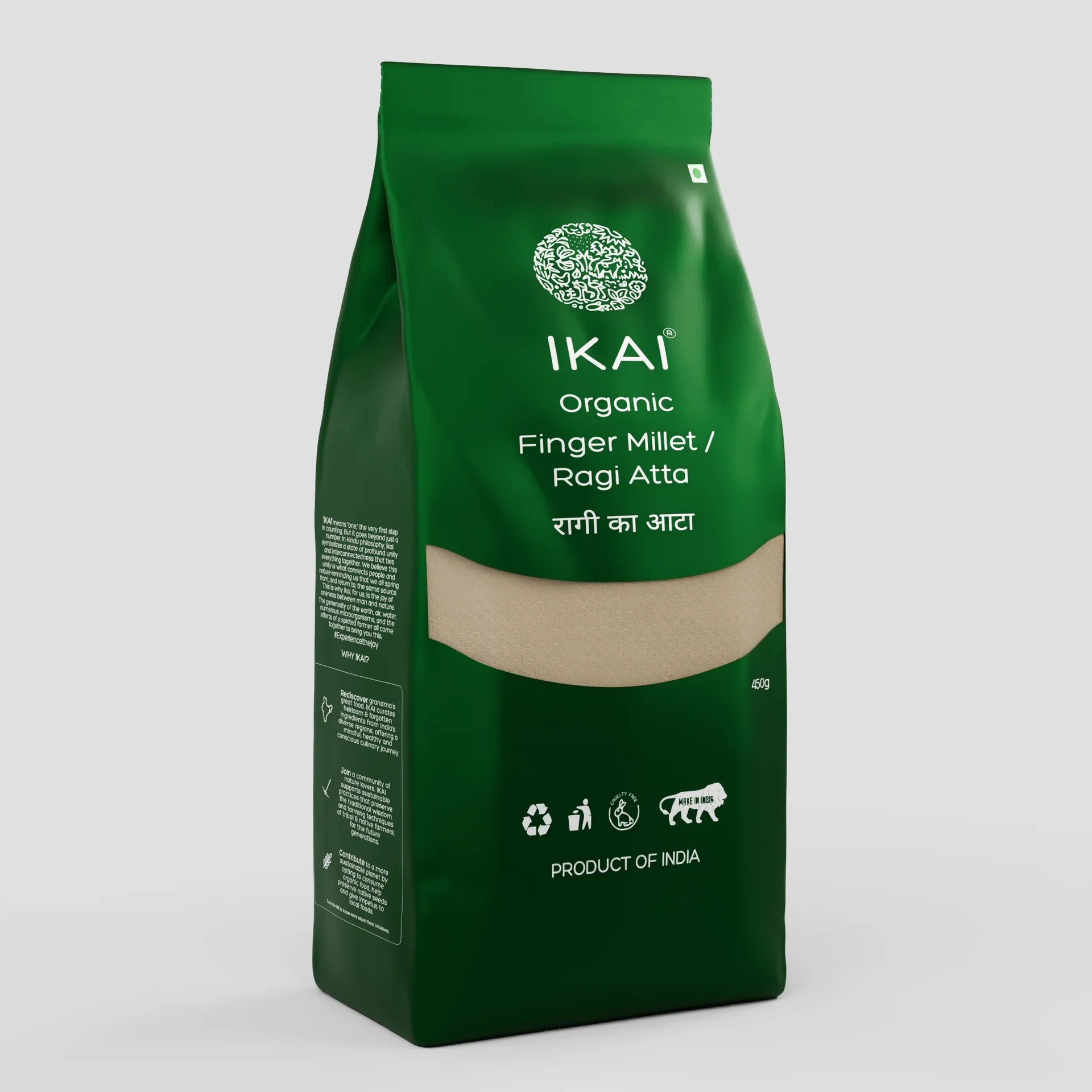 IKAI Organic Sprouted Finger Milletragi Atta