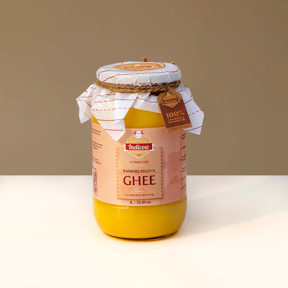 Indicow Foods Kankrej Bilona A2 Cow Ghee 100 Desi Cow Ghee Premium A2 Desi Ghee Cultured Cow Pure Ghee
