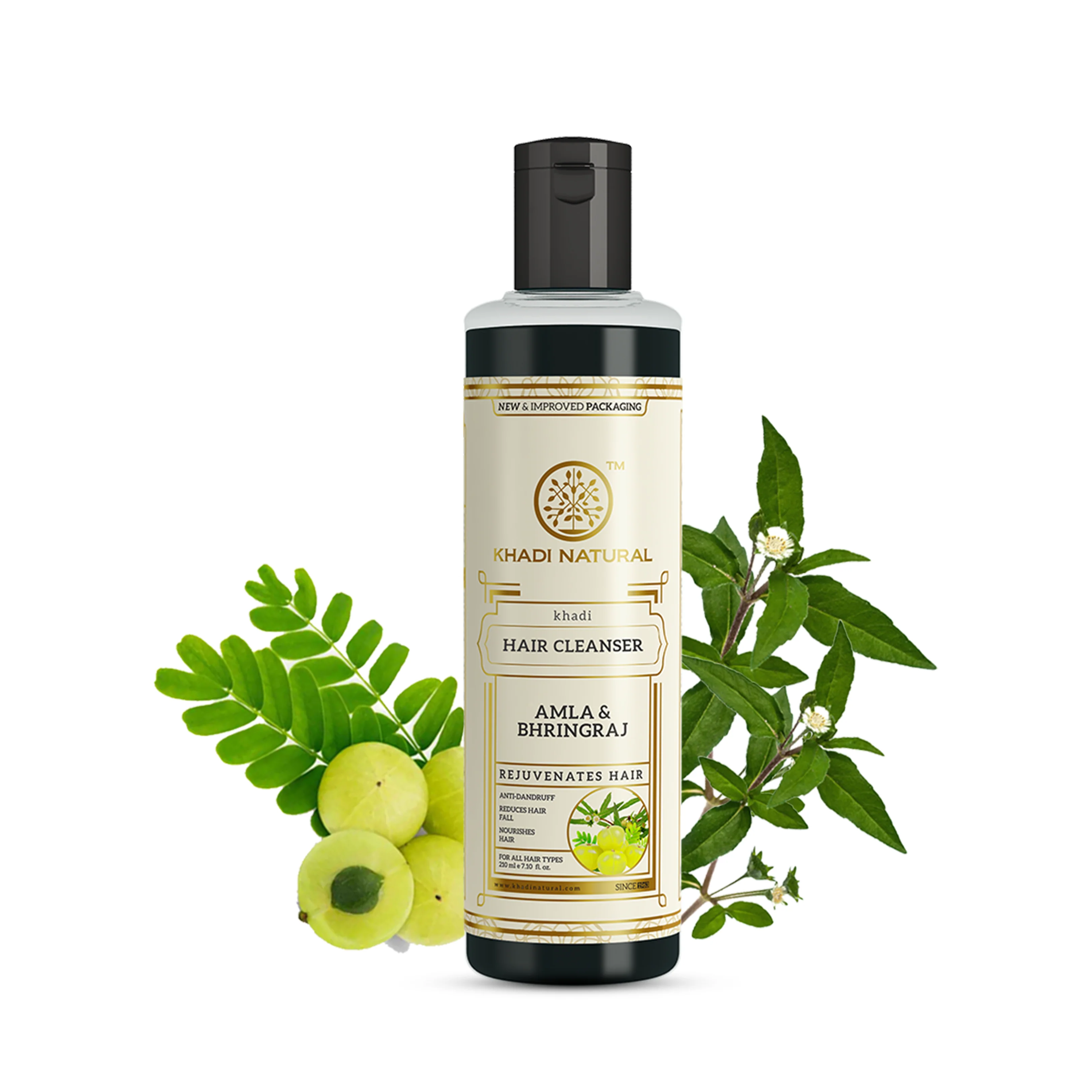 Khadi Natural Amla & Bhringraj Hair Cleanser | Ayurvedic Scalp Purifying Shampoo | Natural Hair Nourishment Khadi Natural Amla & Bhringraj Hair Cleanser | Ayurvedic Scalp Purifying Shampoo | Natural Hair Nourishment - 210 ml