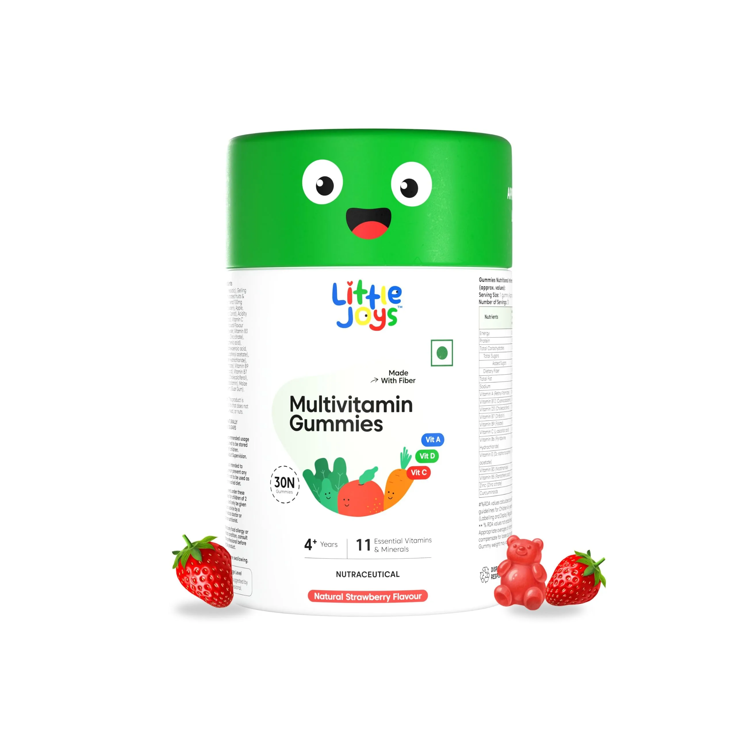 Little Joys Multivitamin Gummies for Kids | Daily Nutrition Supplement | No Added Sugar Strawberry Gummies