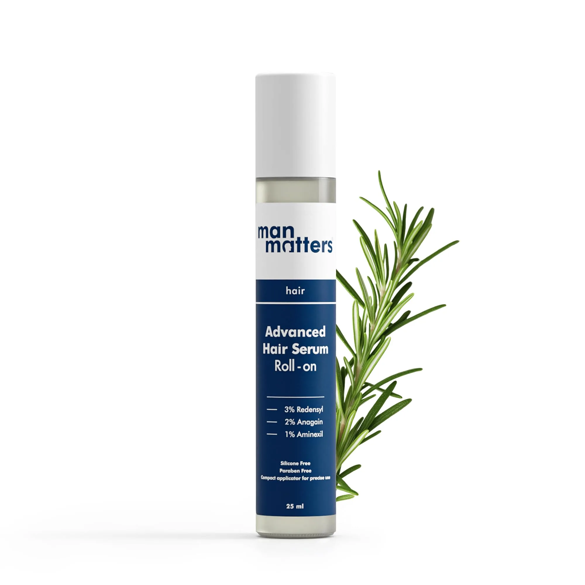 Man Matters Advanced Hair Growth Rosemary Serum Roll on | Scalp Nourishment | Active Redensyl & Anagain Formula 25 ml