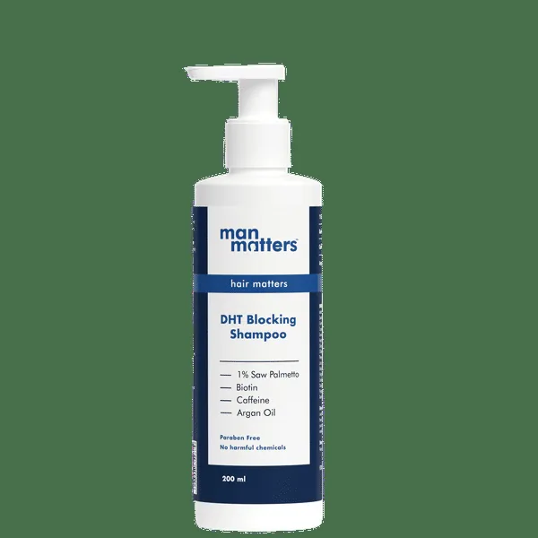 Man Matters Anti Hair Fall DHT Blocking Shampoo | Scalp Cleansing and Hair Strengthening Formula with Biotin & Argan Oil