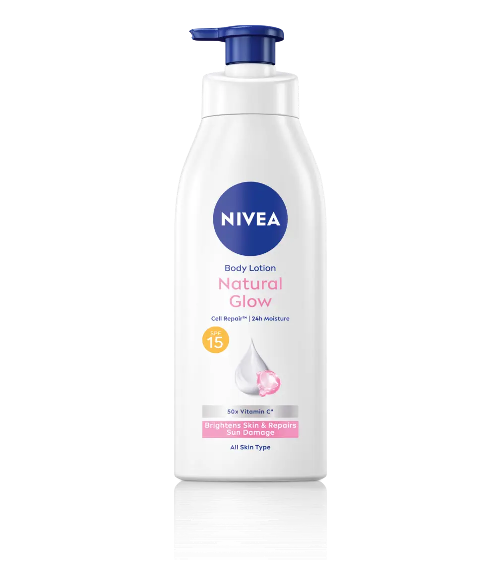 Nivea Body Lotion Natural Glow Cell Repair | Daily Body Moisturizer | Vitamin C & SPF 15 for Even-Toned Skin