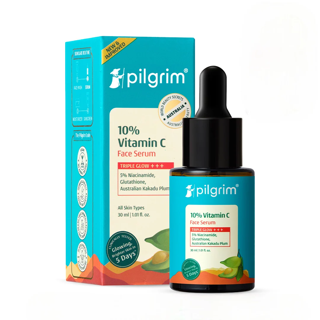 Pilgrim 10% Vitamin C Face Serum For Daily Brightness 5% Niacinamide | Brightening Face Serum | Glow Boosting Formula
