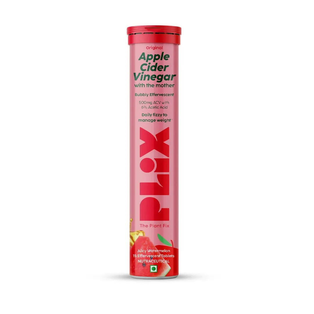Plix The Plant Fix Apple Cider Vinegar Effervescent Tablet With Mother Juicy Watermelon