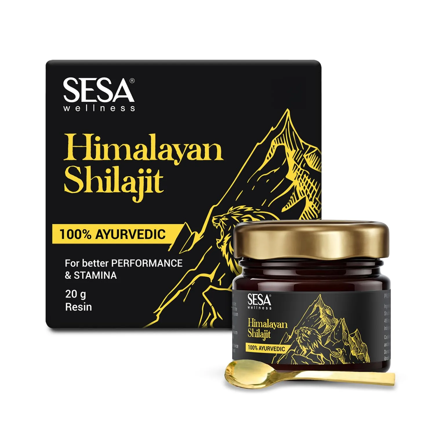 Sesa Wellness Himalayan Shilajit Resin | Pure Ayurvedic Formula | Boosts Stamina & Endurance 20 gm