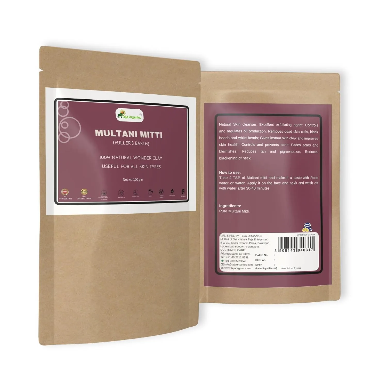 Teja Organics Multani Mitti Face Pack