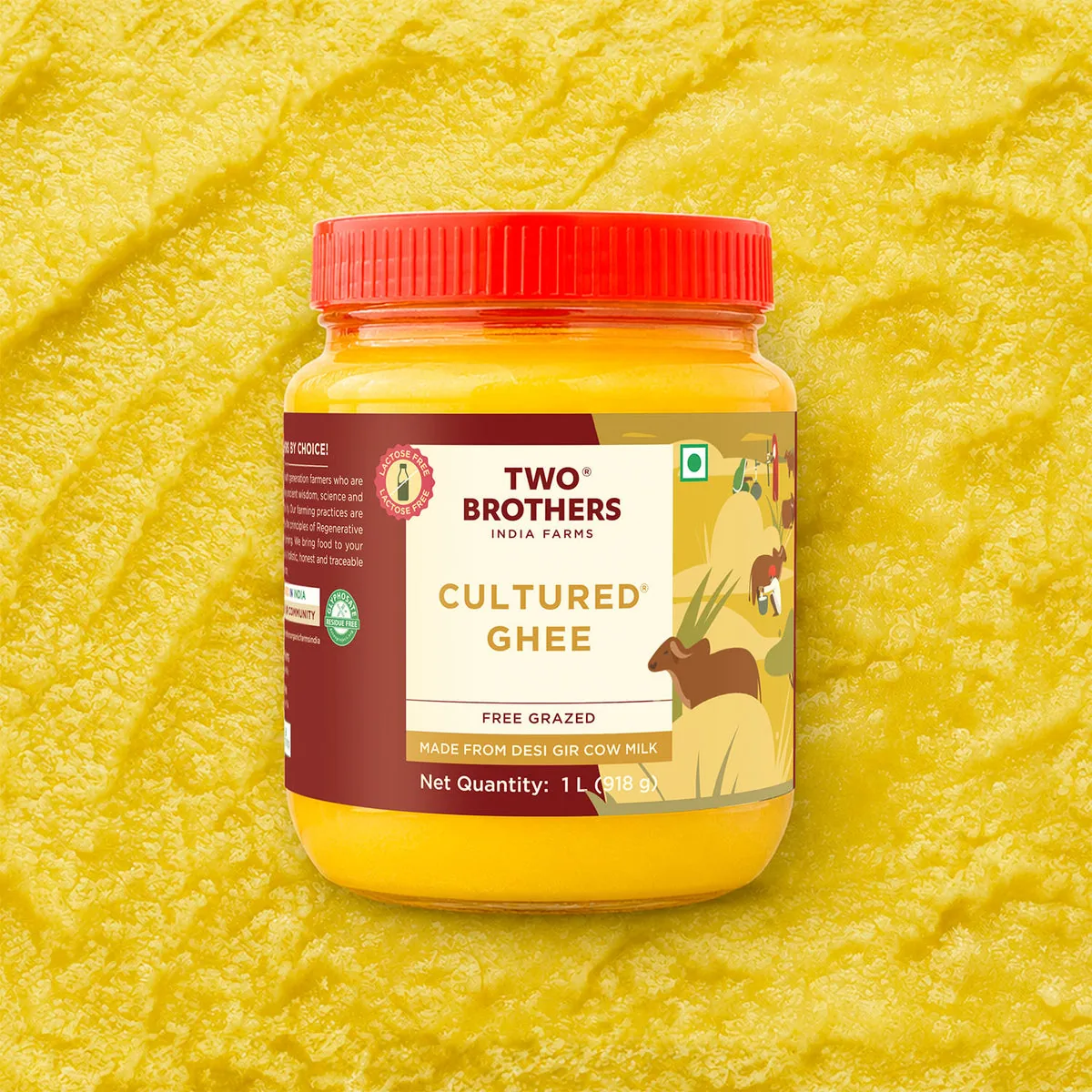 Two Brothers Organic Farms A2 Gir Cow Cultured Ghee