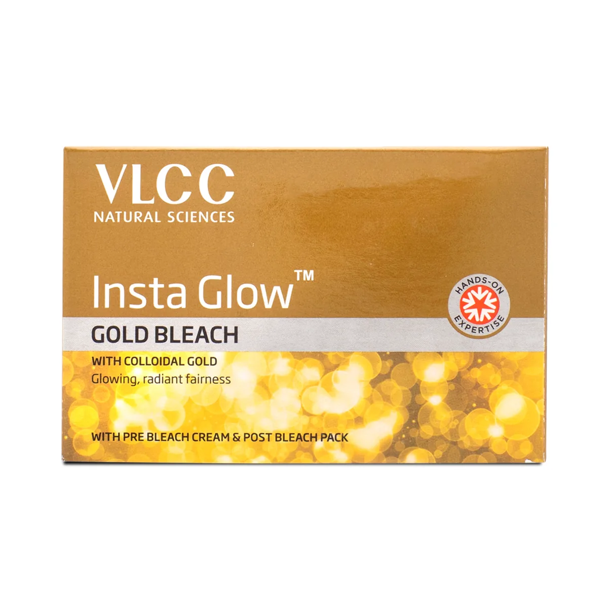 VLCC Insta Glow Gold Bleach | Skin Brightening Facial Bleach Kit | Real Gold Bhasma for Luminous Glow VLCC Insta Glow Gold Bleach | Skin Brightening Facial Bleach Kit | Real Gold Bhasma for Luminous Glow - 402 g