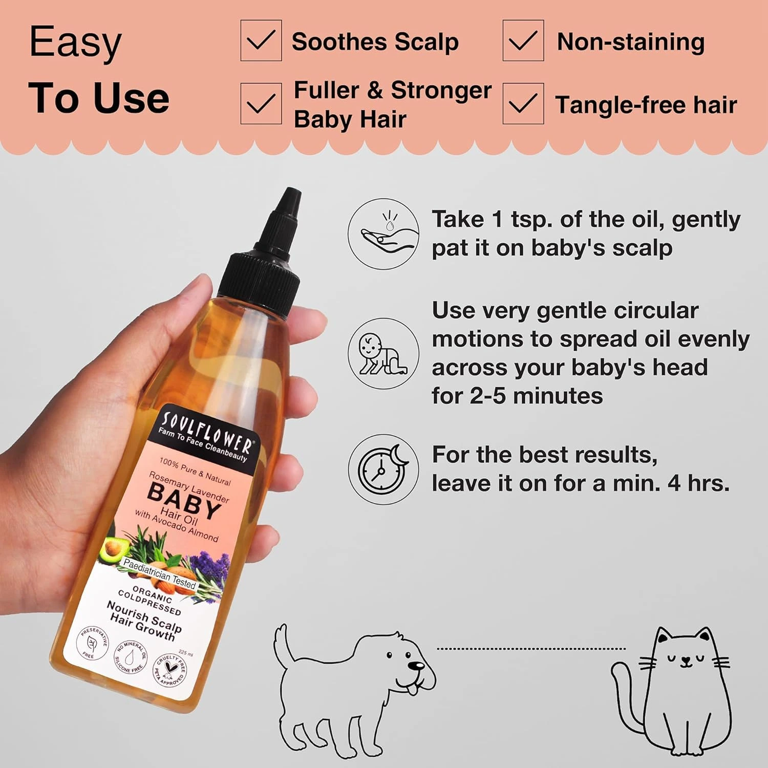 Soulflower Rosemary Baby Hair Oil for Hair Growth - Image 2