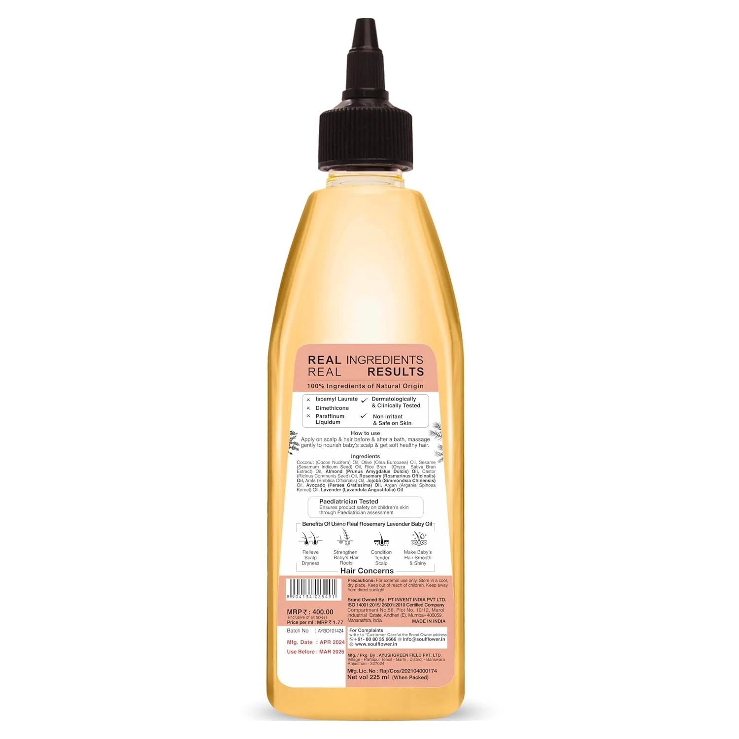 Soulflower Rosemary Baby Hair Oil for Hair Growth - Image 5