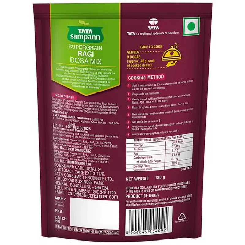 Tata Sampann Supergrain Ragi Dosa Mix - Instant Ready To Cook - Image 4