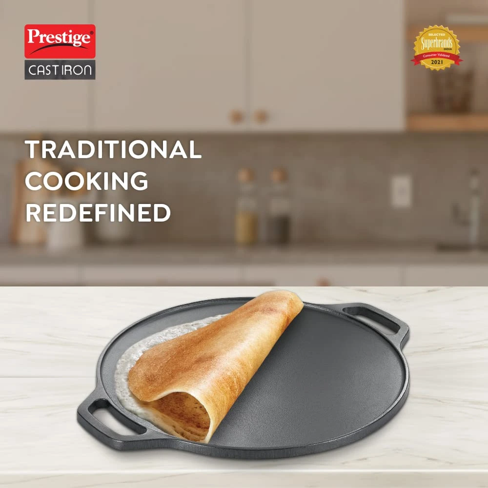 Prestige 30 cm Cast Iron Dosa Tawa Induction and Gas Stove Compatible - Image 2