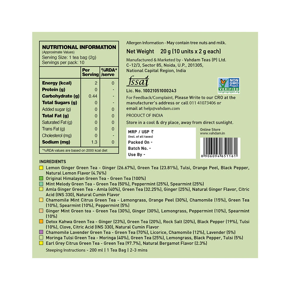 Vahdam  Organic Green Tea Sampler Pack - Top Selling Green Teas For Weight Loss - Image 6