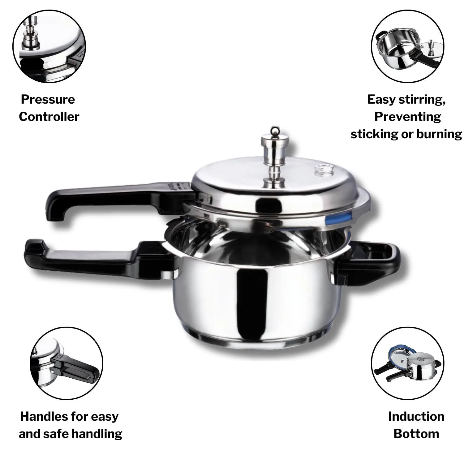 18/8 Stainless Steel Pressure Cooker Outer Lid  - Image 2